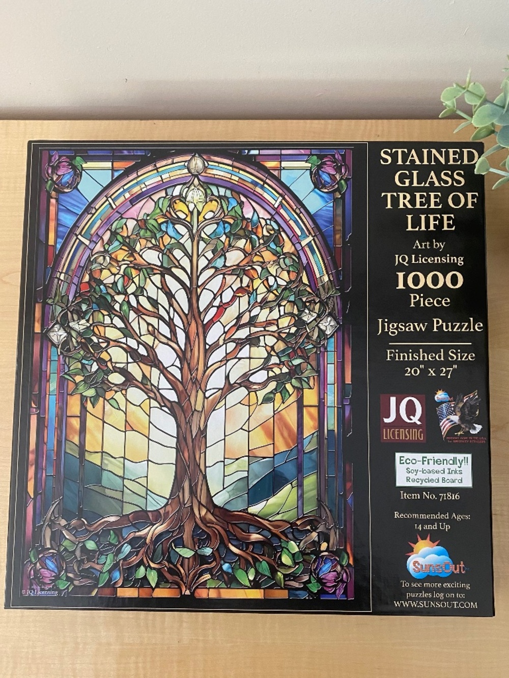 STAINED GLASS TREE OF LIFE PUZZLE - 1000 PIECES